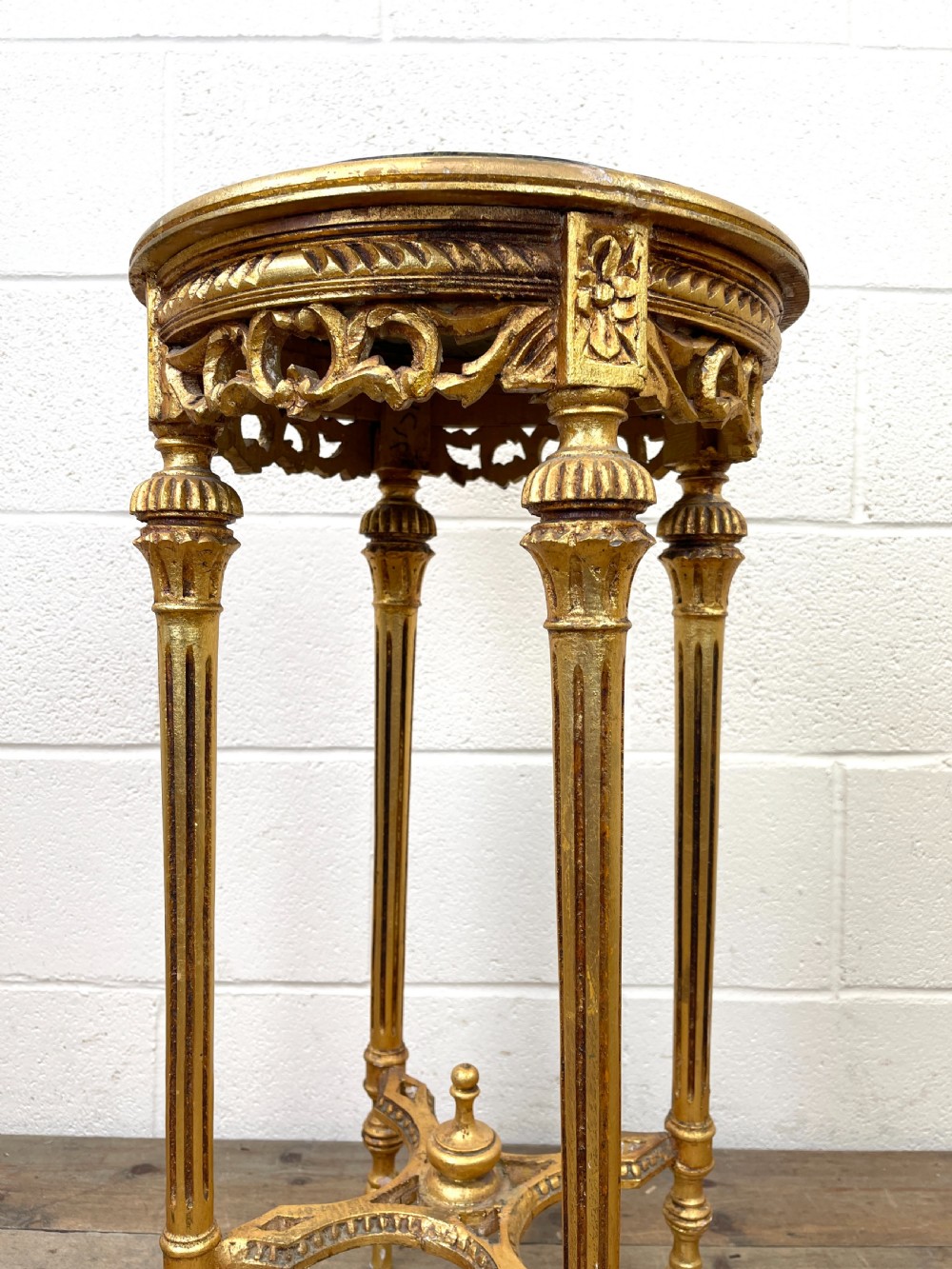 Gold Gilt Table with Marble Top View VII