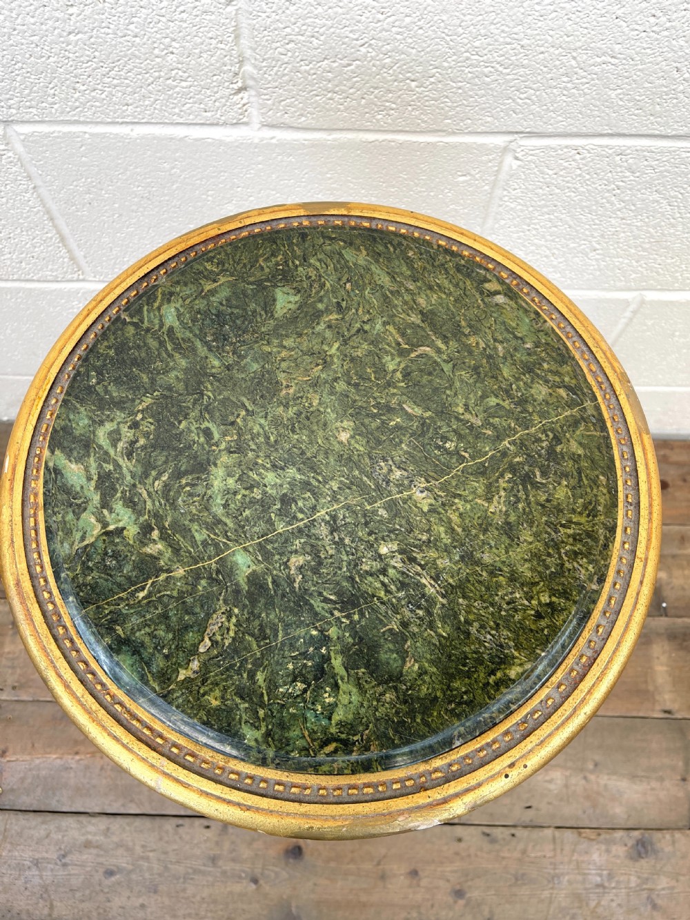 Gold Gilt Table with Marble Top View VIII