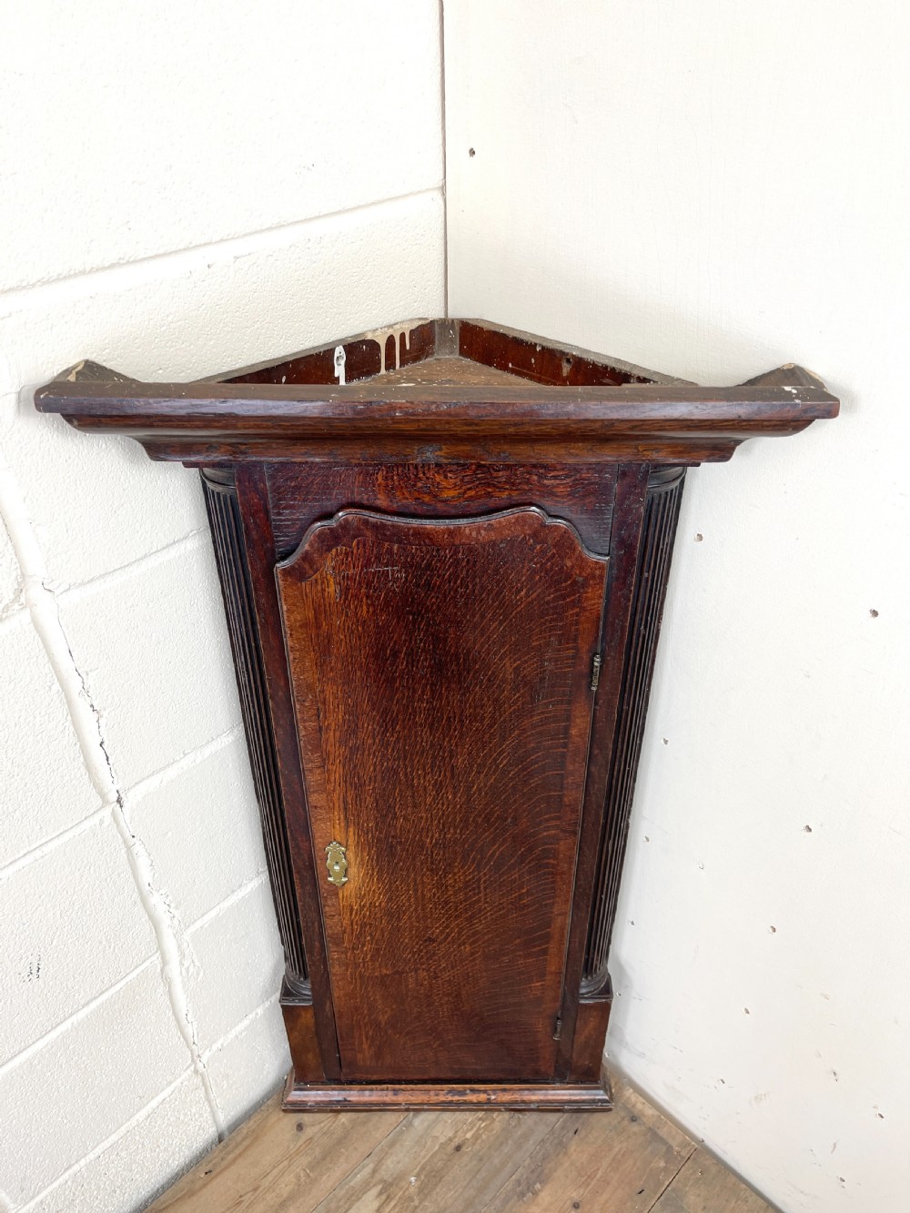 Narrow Georgian Oak Corner Cupboard View VI