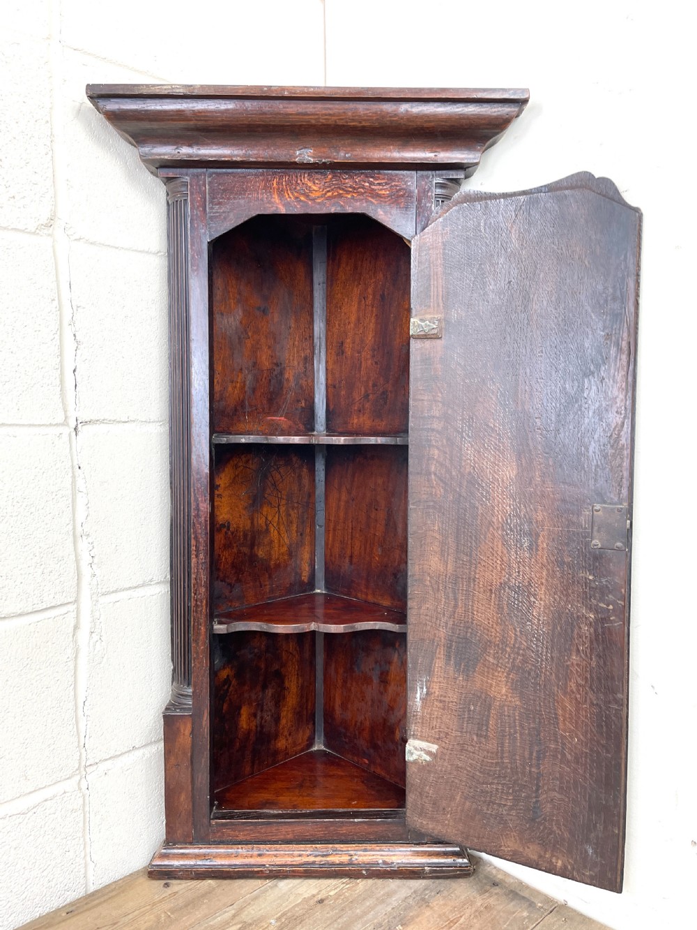 Narrow Georgian Oak Corner Cupboard View VIII