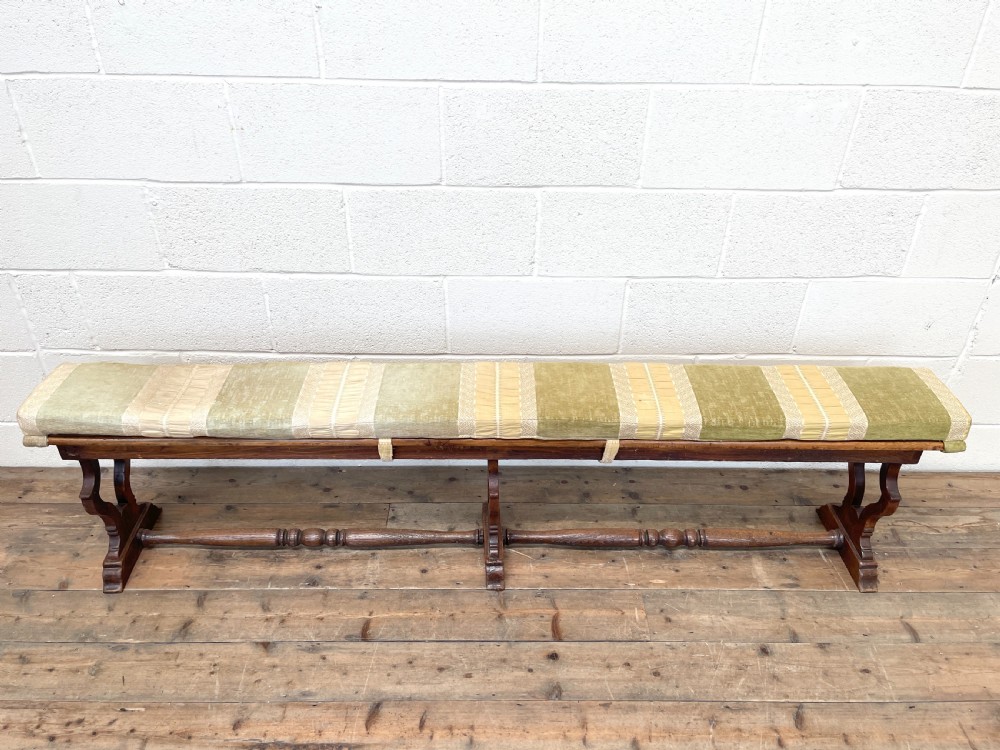 Long Antique Oak Bench View X