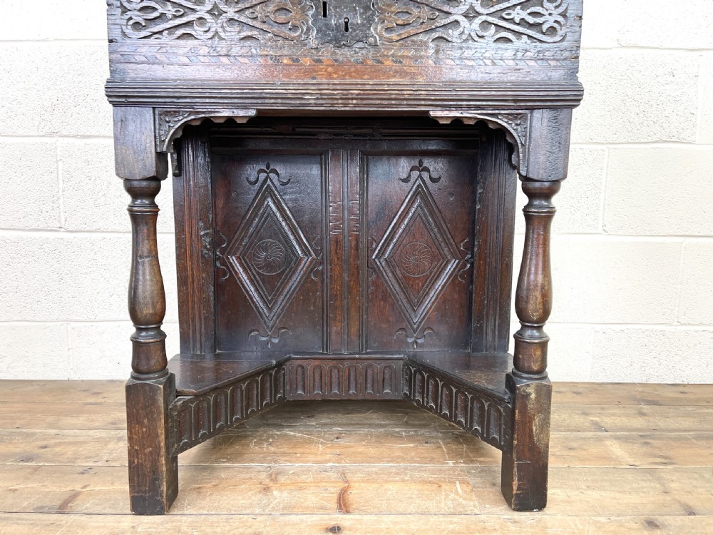 Antique Carved Oak Desk View IV