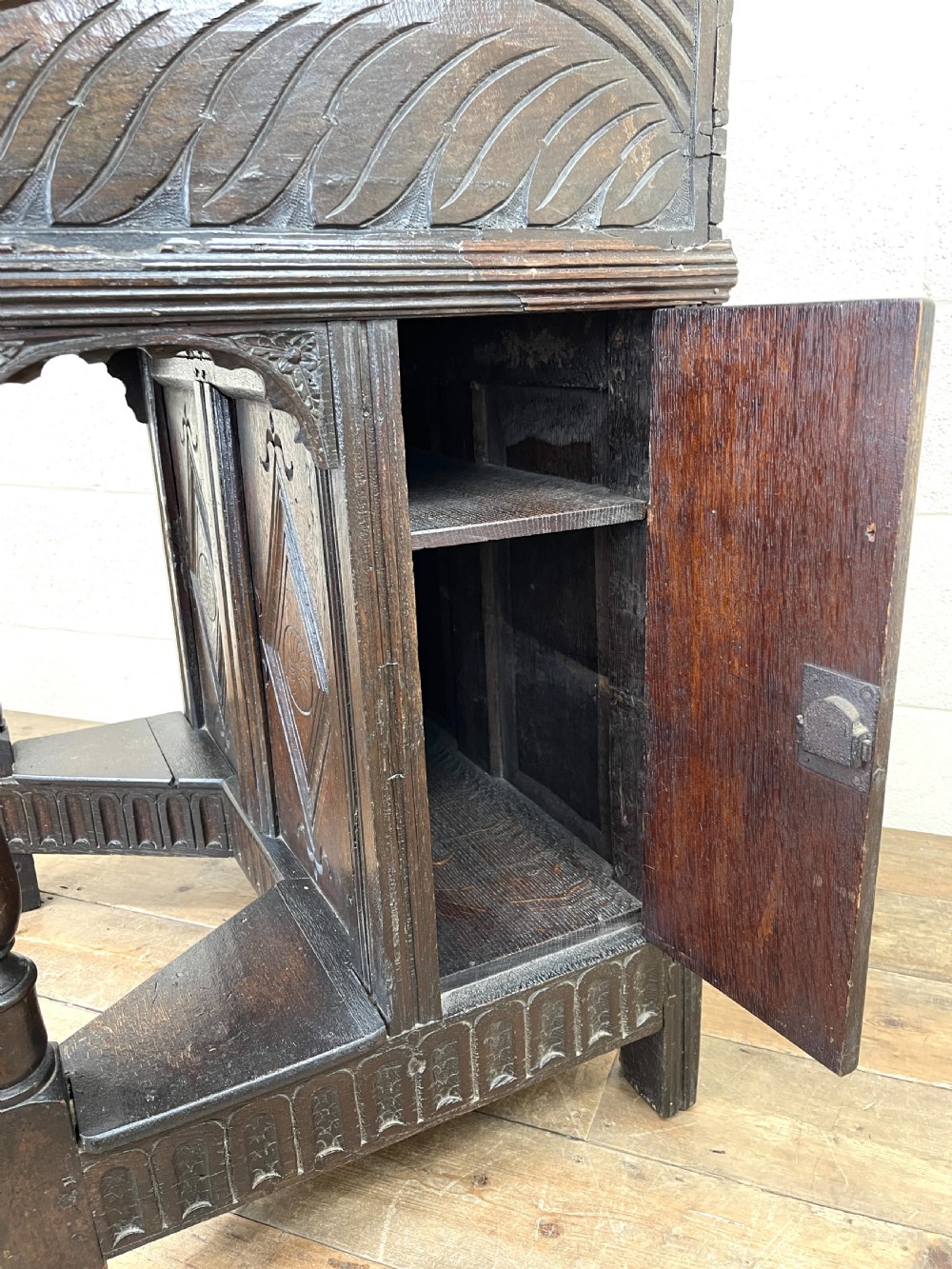 Antique Carved Oak Desk View X
