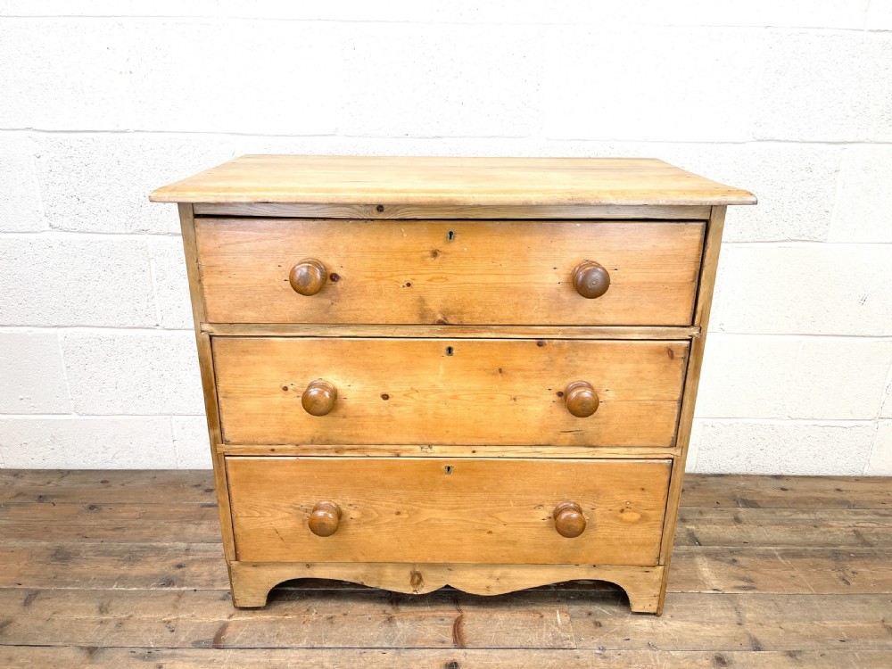 Small Antique Rustic Pine Chest of Drawers  View II