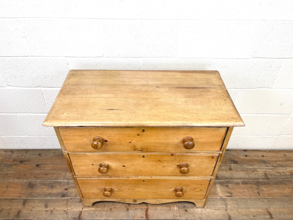 Small Antique Rustic Pine Chest of Drawers  View III