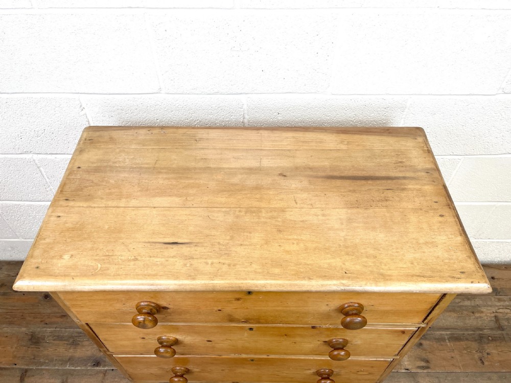 Small Antique Rustic Pine Chest of Drawers  View IV