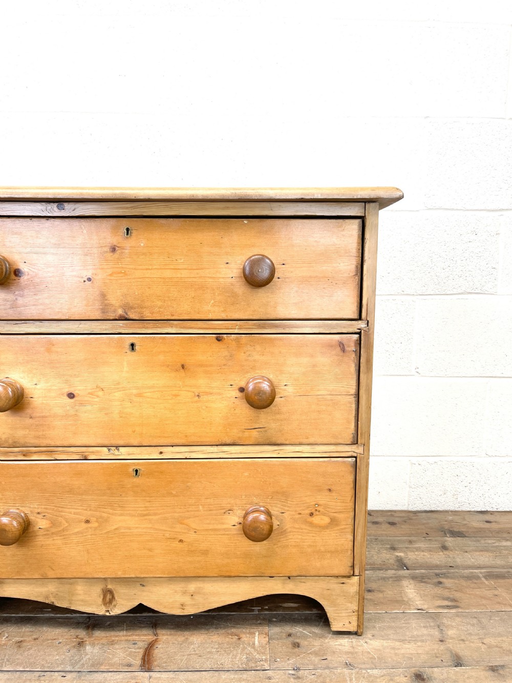 Small Antique Rustic Pine Chest of Drawers  View V