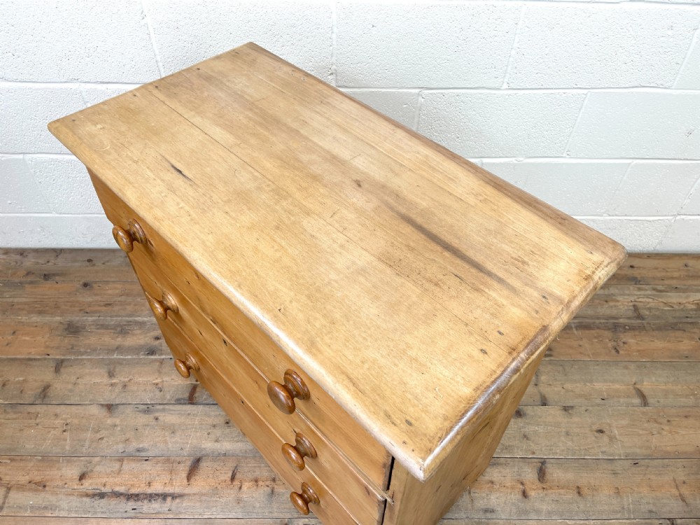 Small Antique Rustic Pine Chest of Drawers  View VIII