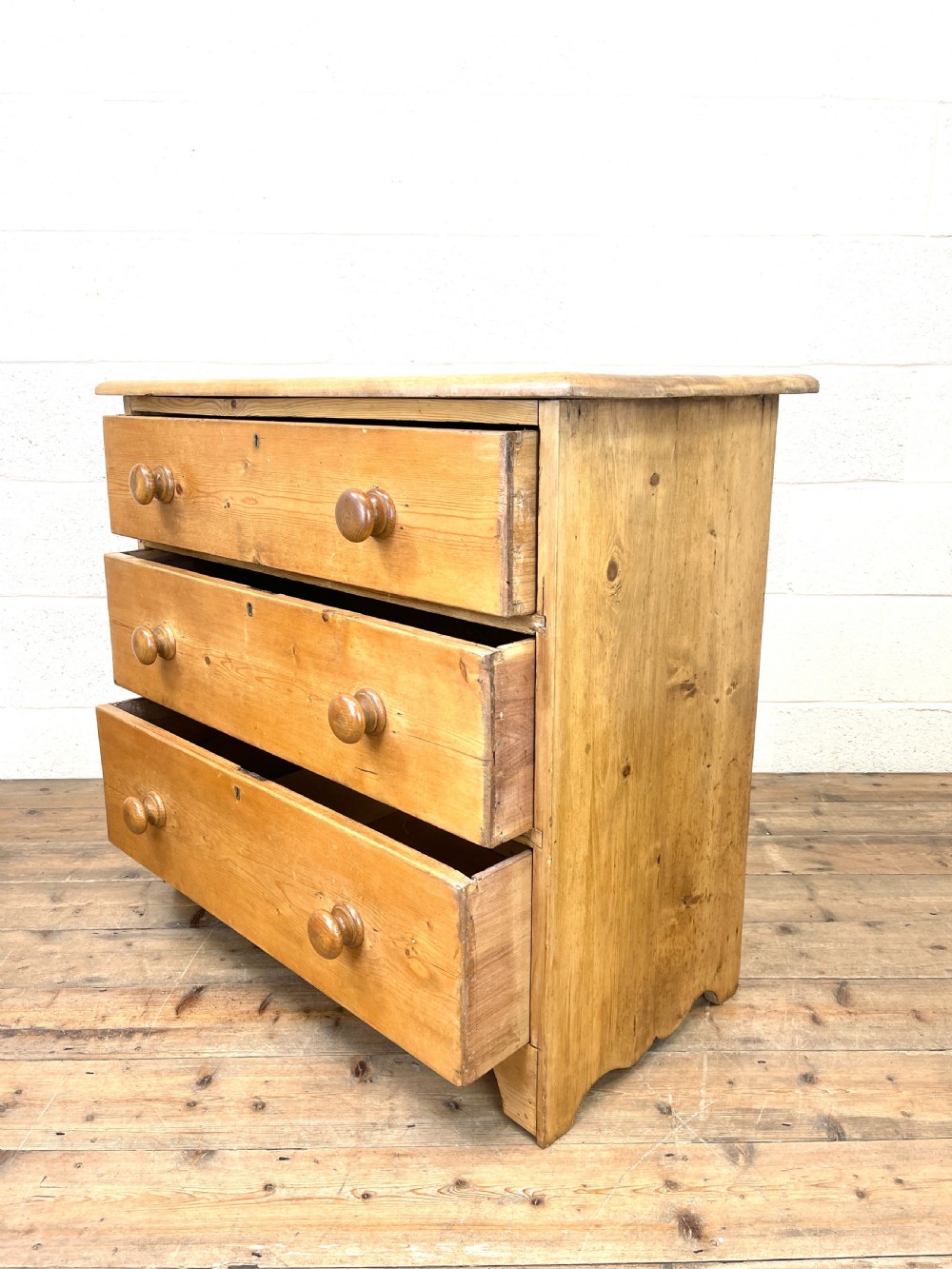 Small Antique Rustic Pine Chest of Drawers  View IX