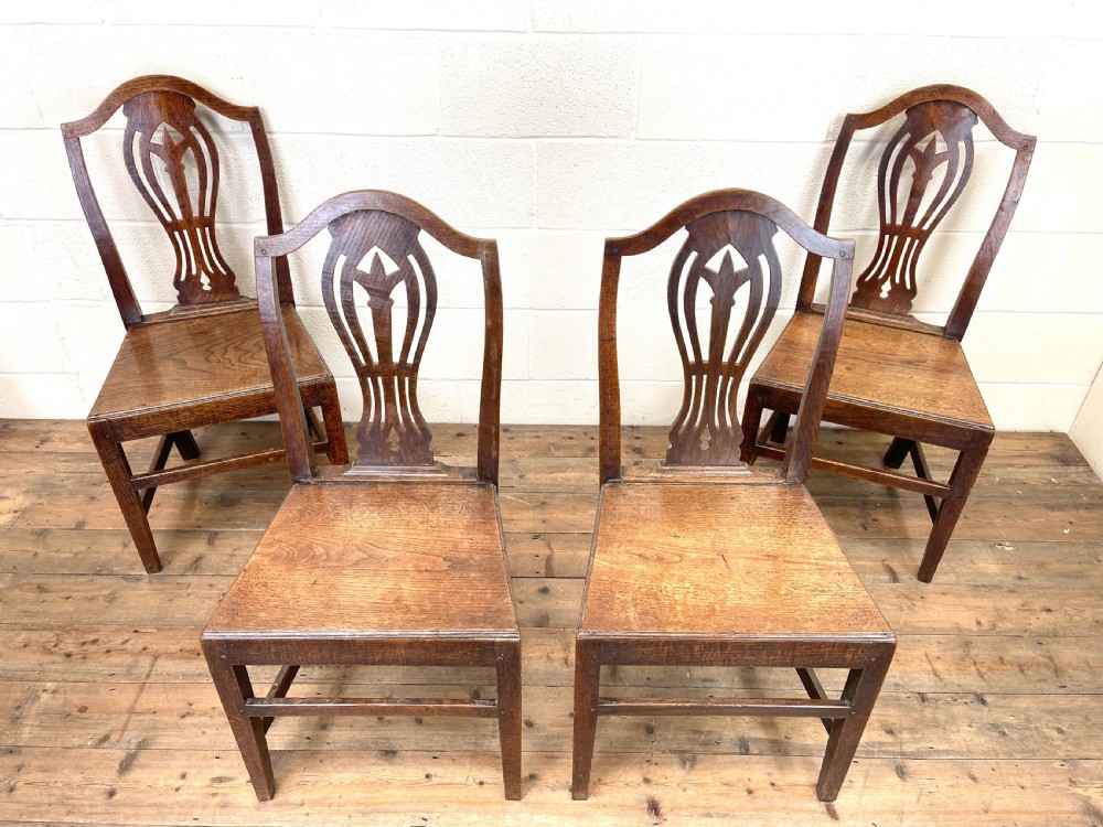 Set of Four Antique Welsh Oak Dining Chairs View IV