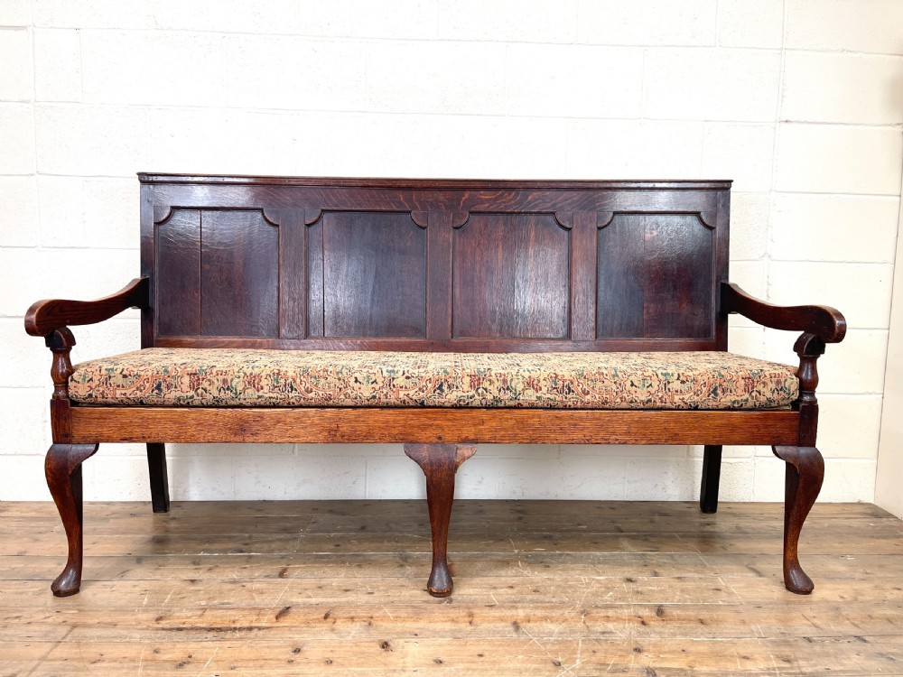 Antique George III Oak Settle Bench