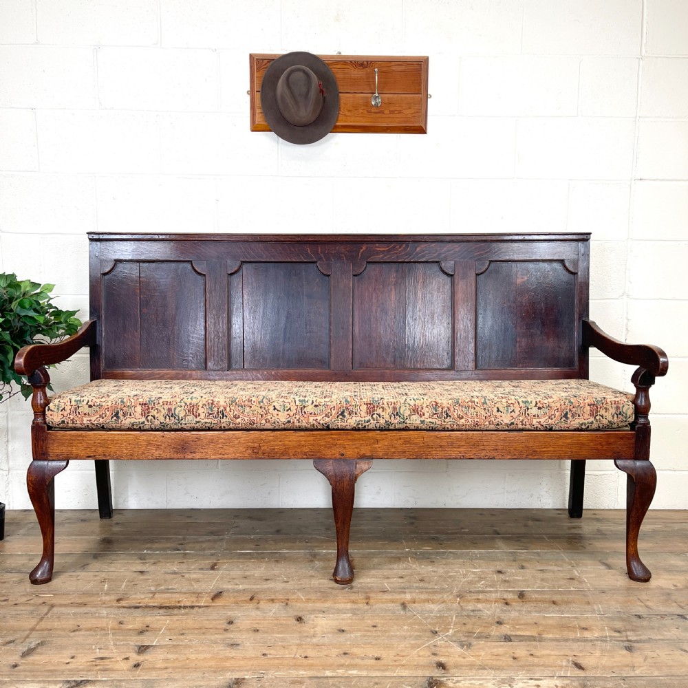 Antique George III Oak Settle Bench View II
