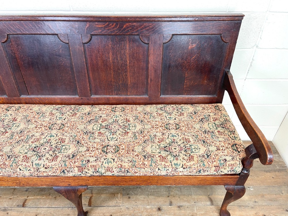 Antique George III Oak Settle Bench View III