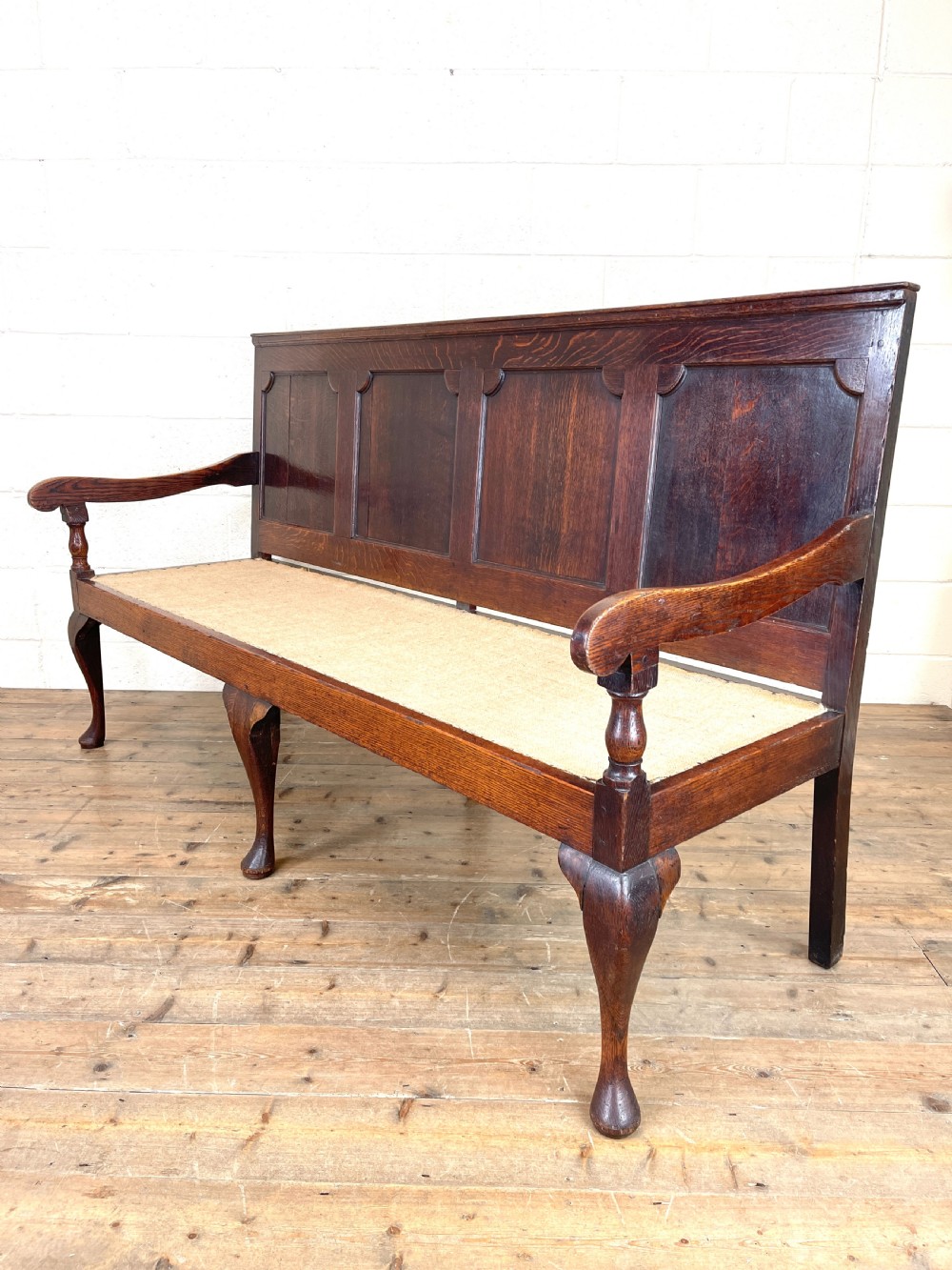 Antique George III Oak Settle Bench View X