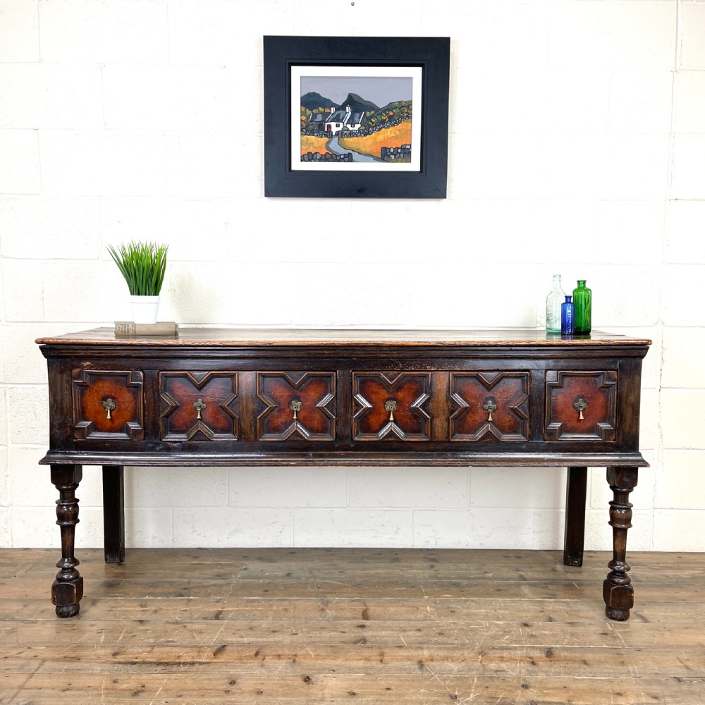 Antique 18th Century Geometric Dresser Base View II