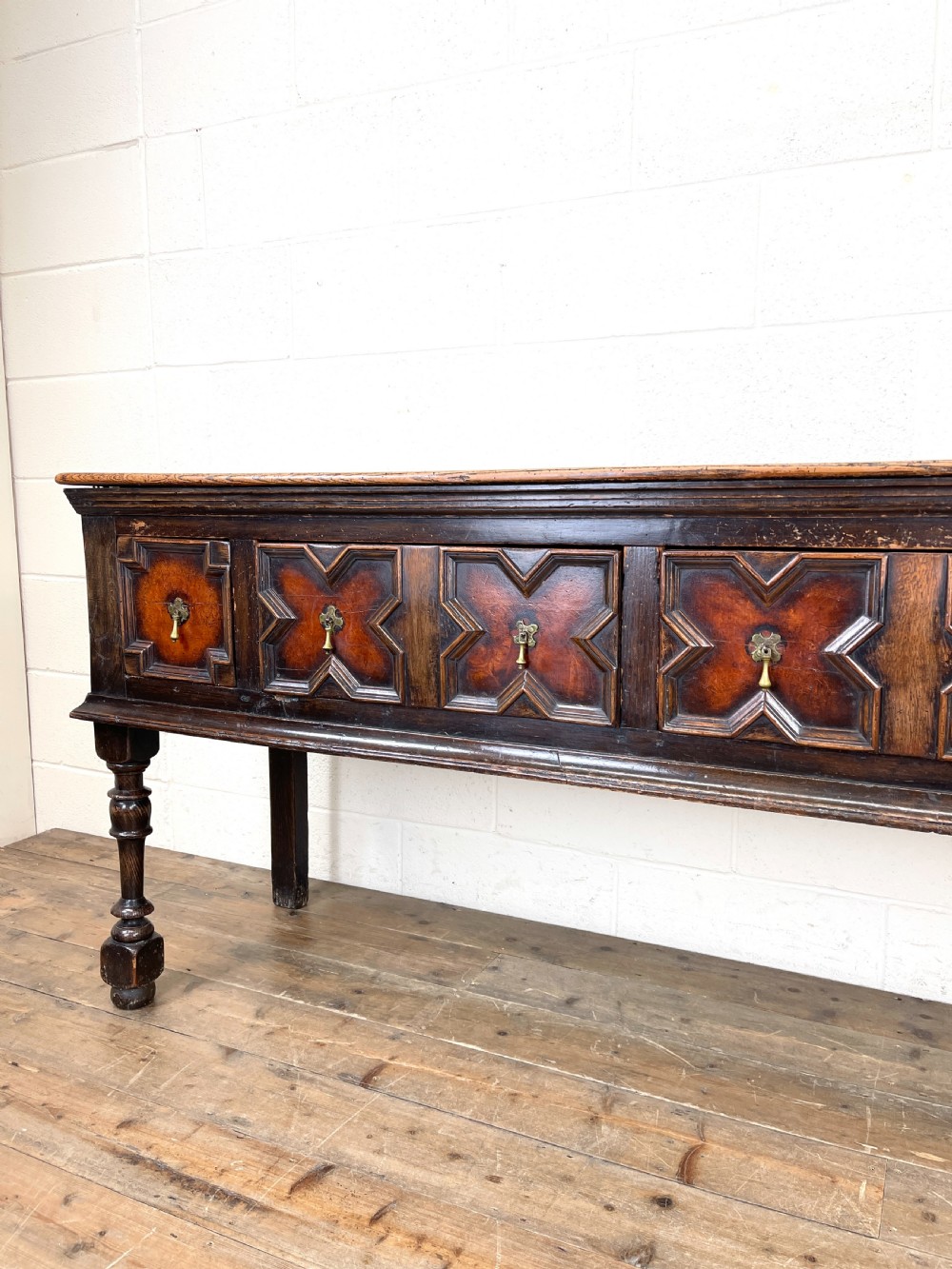 Antique 18th Century Geometric Dresser Base View V