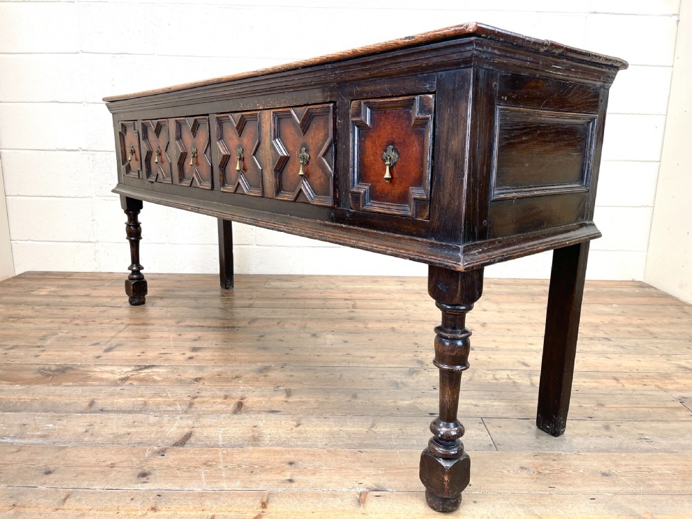 Antique 18th Century Geometric Dresser Base View IX