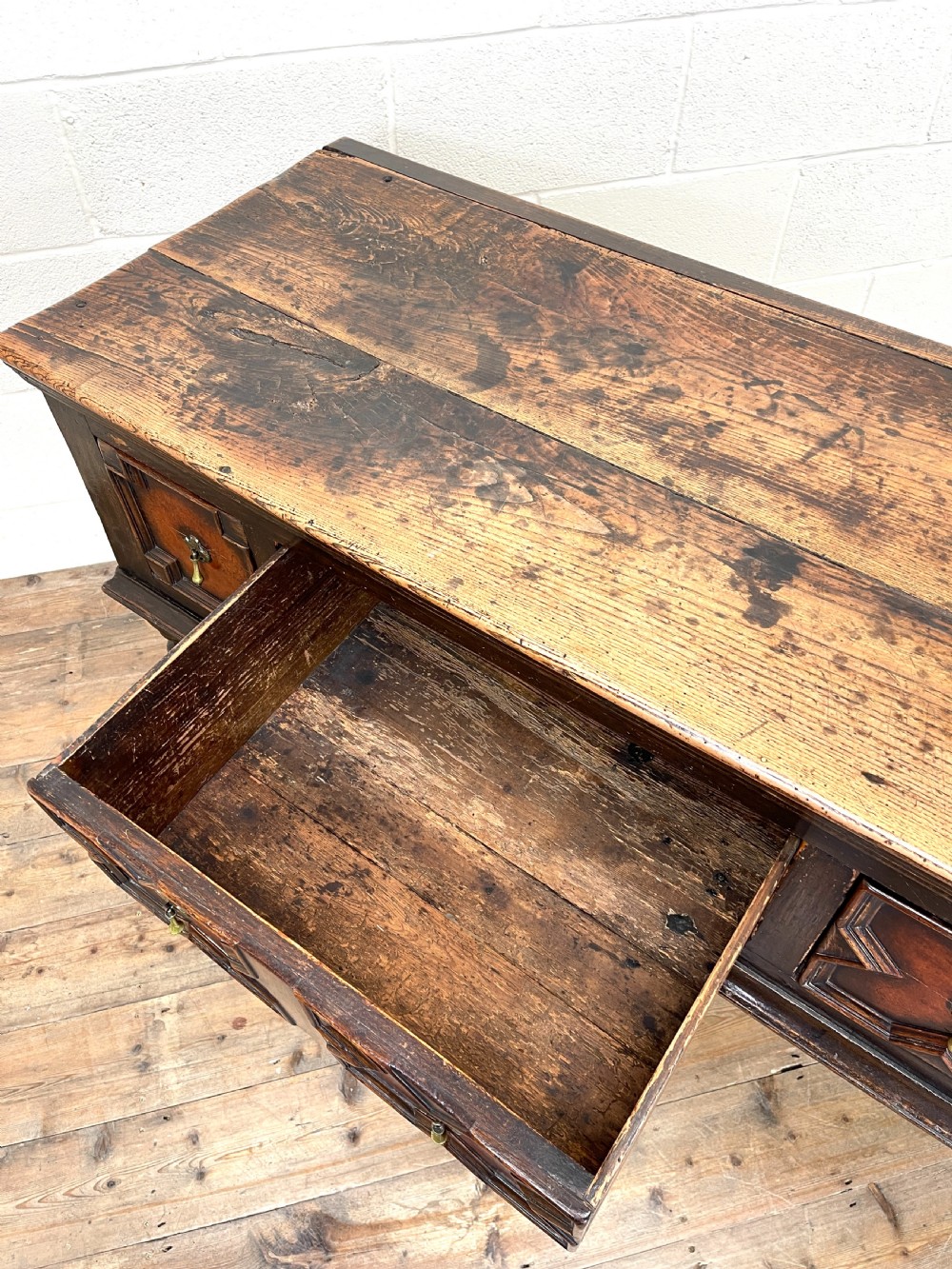 Antique 18th Century Geometric Dresser Base View X