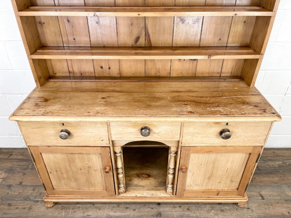 Antique Pine Farmhouse Kitchen Dresser View V