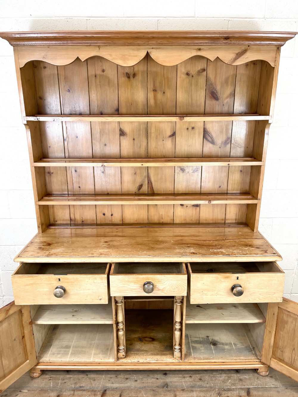 Antique Pine Farmhouse Kitchen Dresser View VII