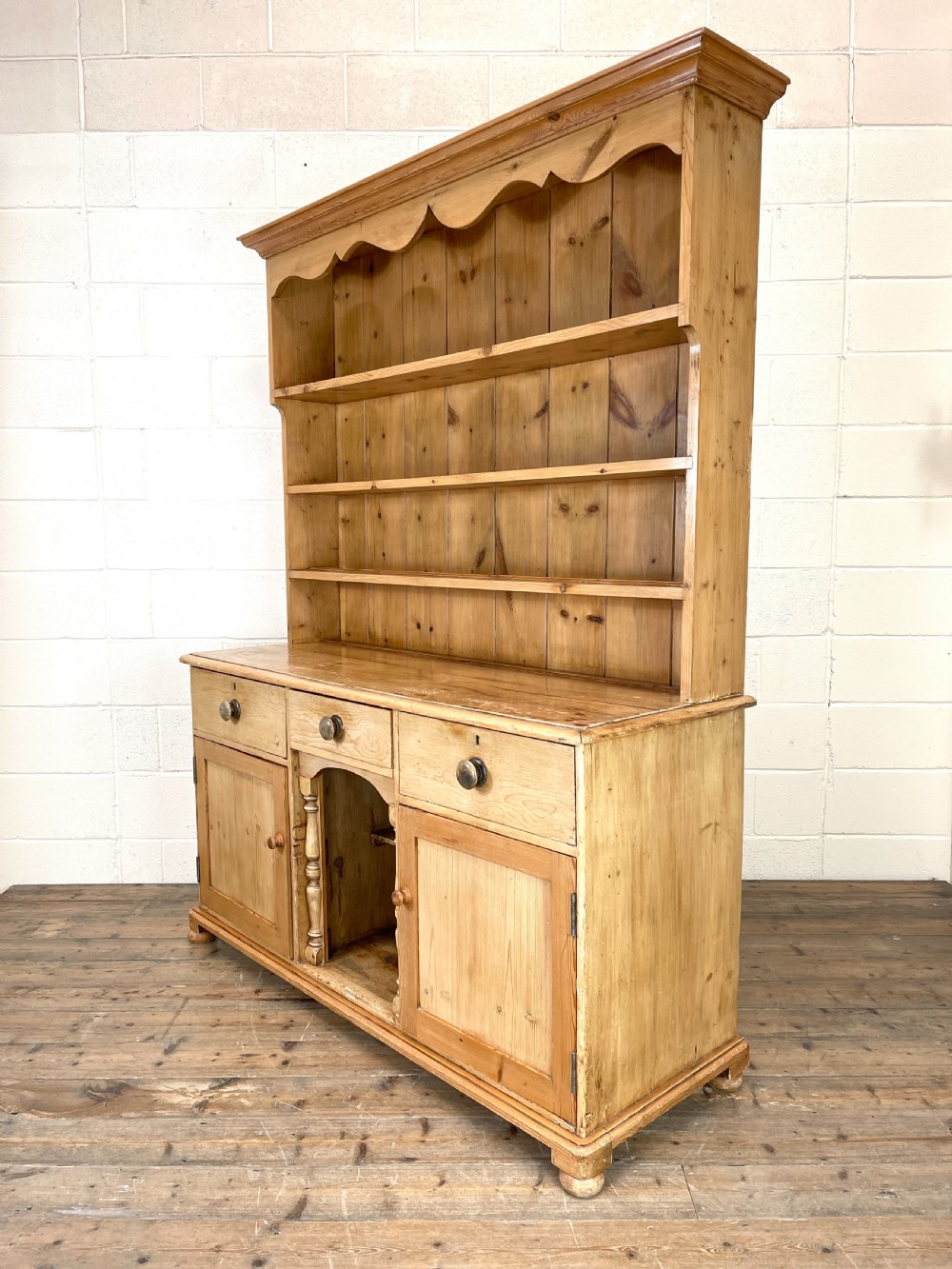 Antique Pine Farmhouse Kitchen Dresser View VIII