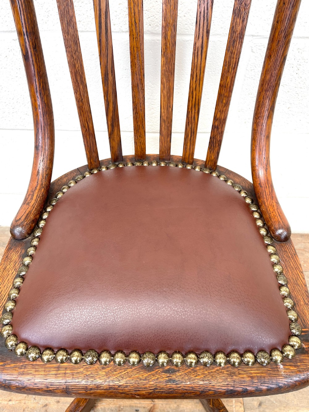 Early 20th Century Antique Oak Swivel Desk Chair View V