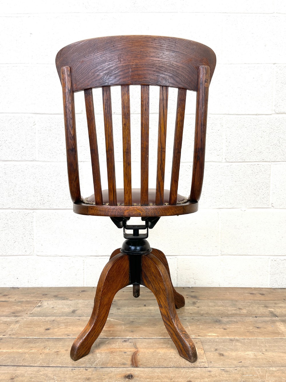 Early 20th Century Antique Oak Swivel Desk Chair View X