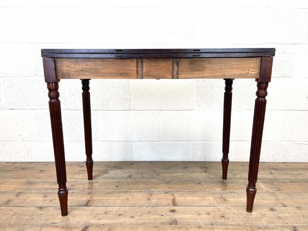 19th Century Mahogany and Boxwood Fold Over Table  View XXVIII