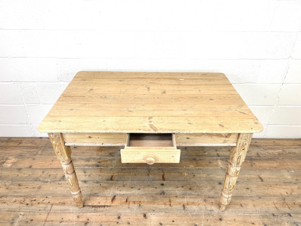 Rustic Antique Pine Farmhouse Kitchen Table View II