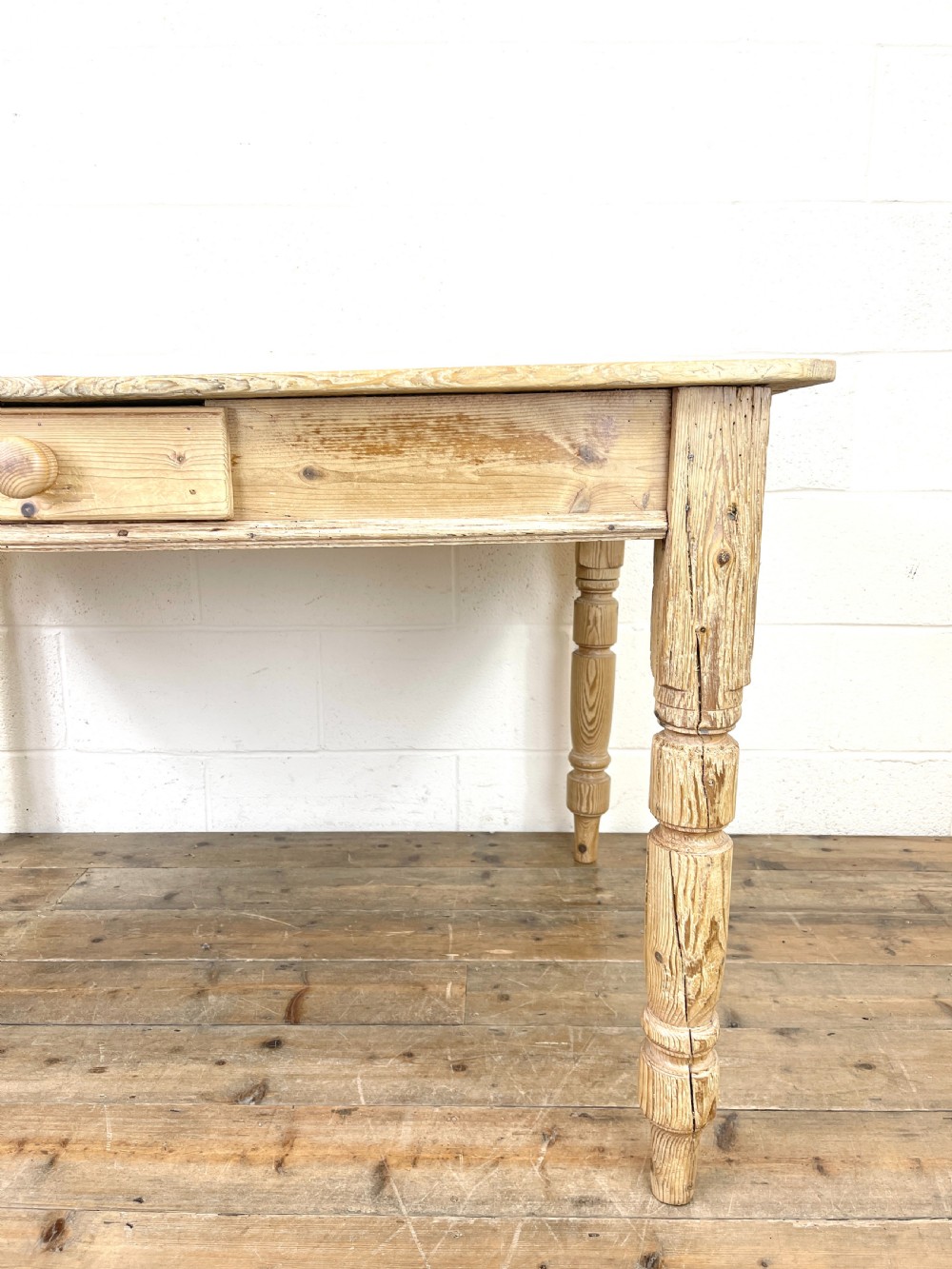 Rustic Antique Pine Farmhouse Kitchen Table View III