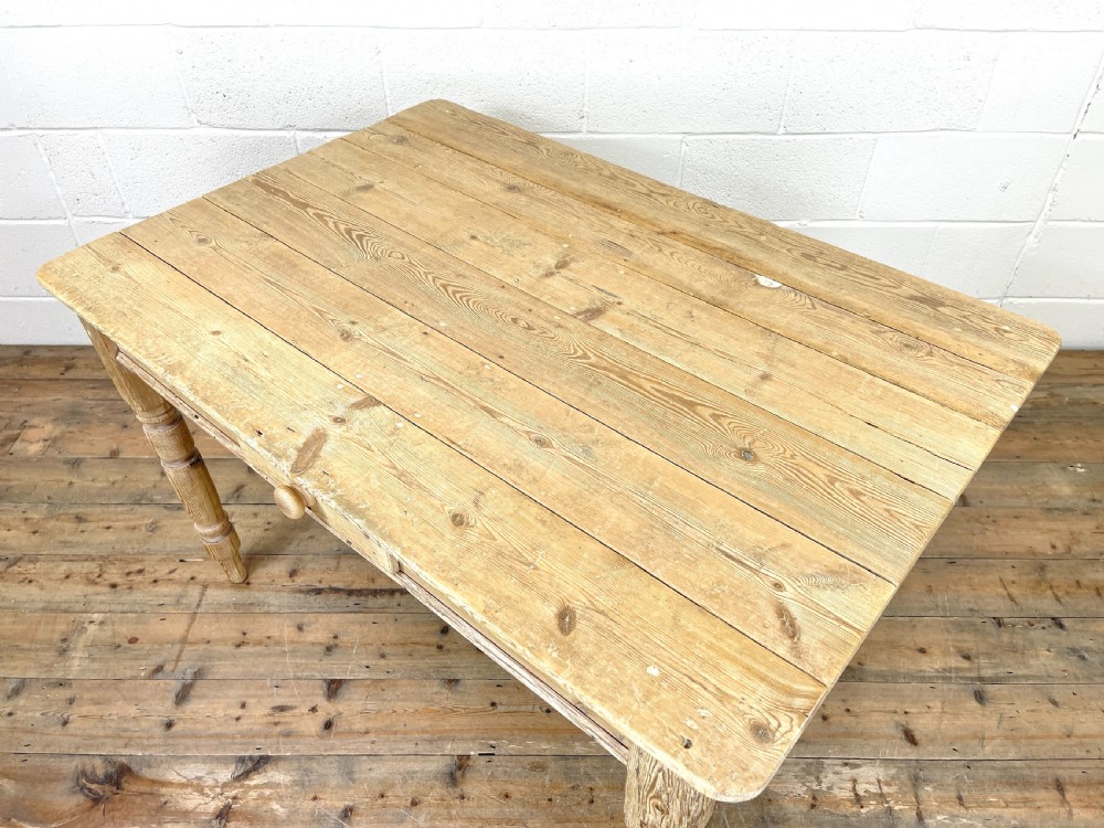 Rustic Antique Pine Farmhouse Kitchen Table View VI