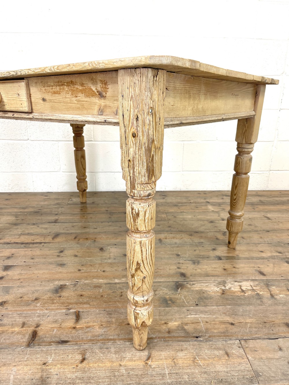 Rustic Antique Pine Farmhouse Kitchen Table View VII