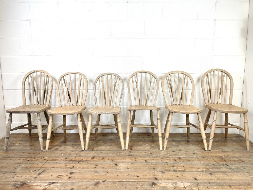 Matched Set of Six Rustic Farmhouse Kitchen Chairs View IV