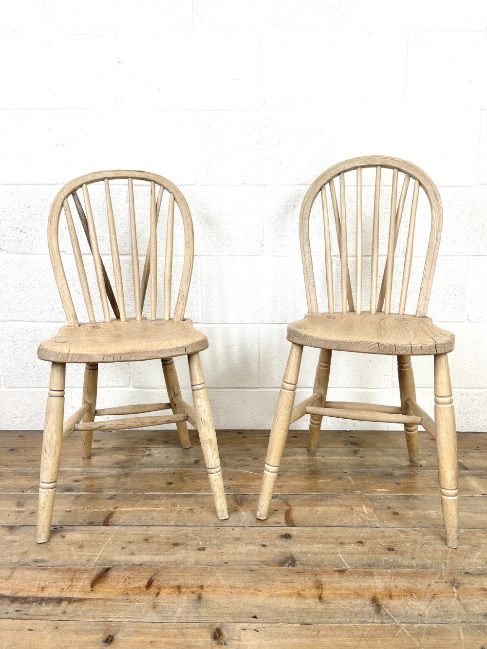 Matched Set of Six Rustic Farmhouse Kitchen Chairs View VI