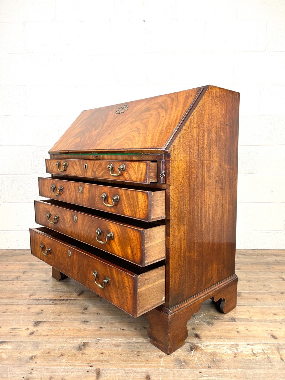 Antique Georgian Mahogany Bureau View IX