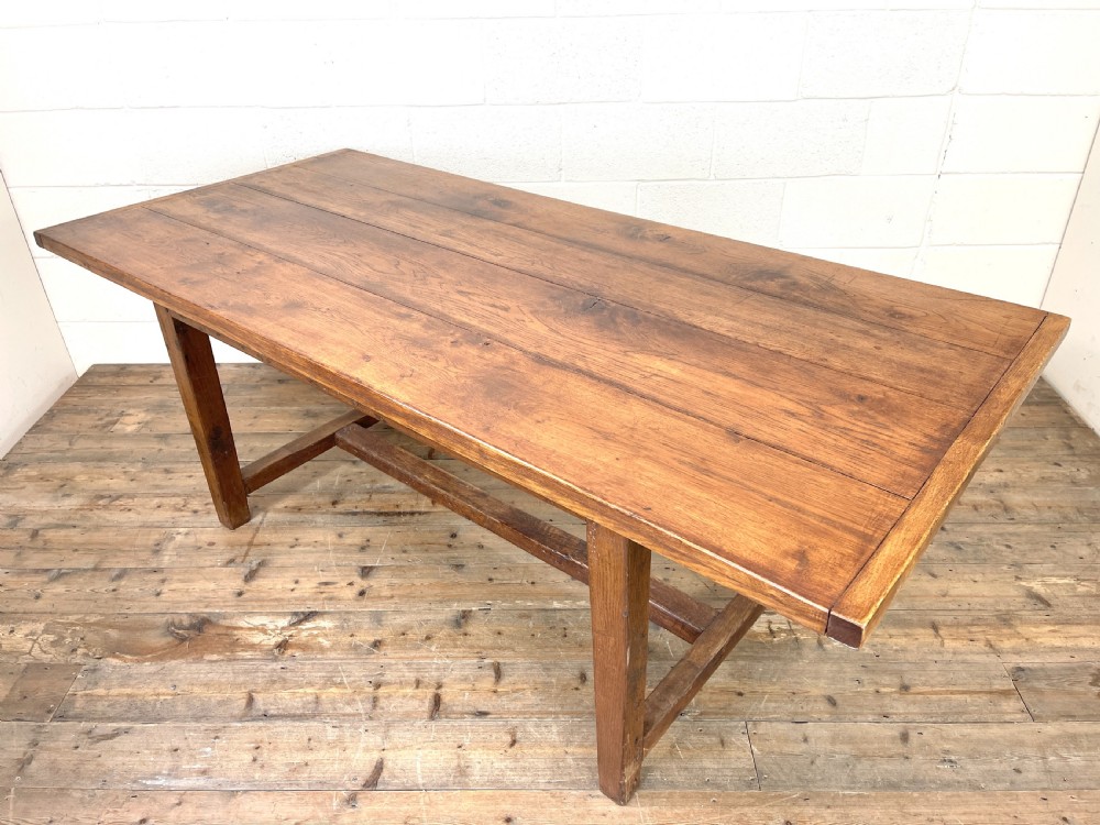 Antique Oak Farmhouse Kitchen Table  View II