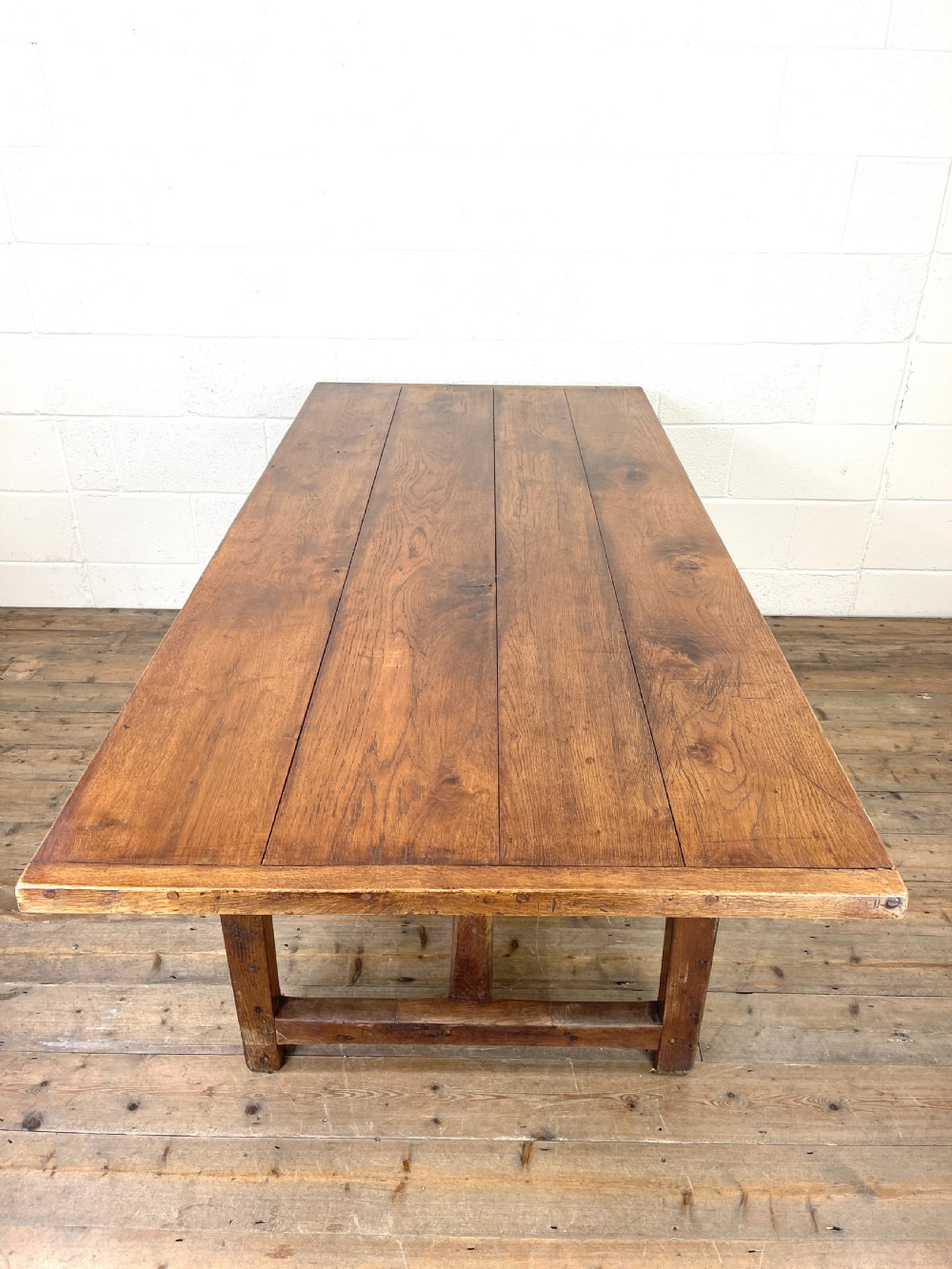 Antique Oak Farmhouse Kitchen Table  View IX