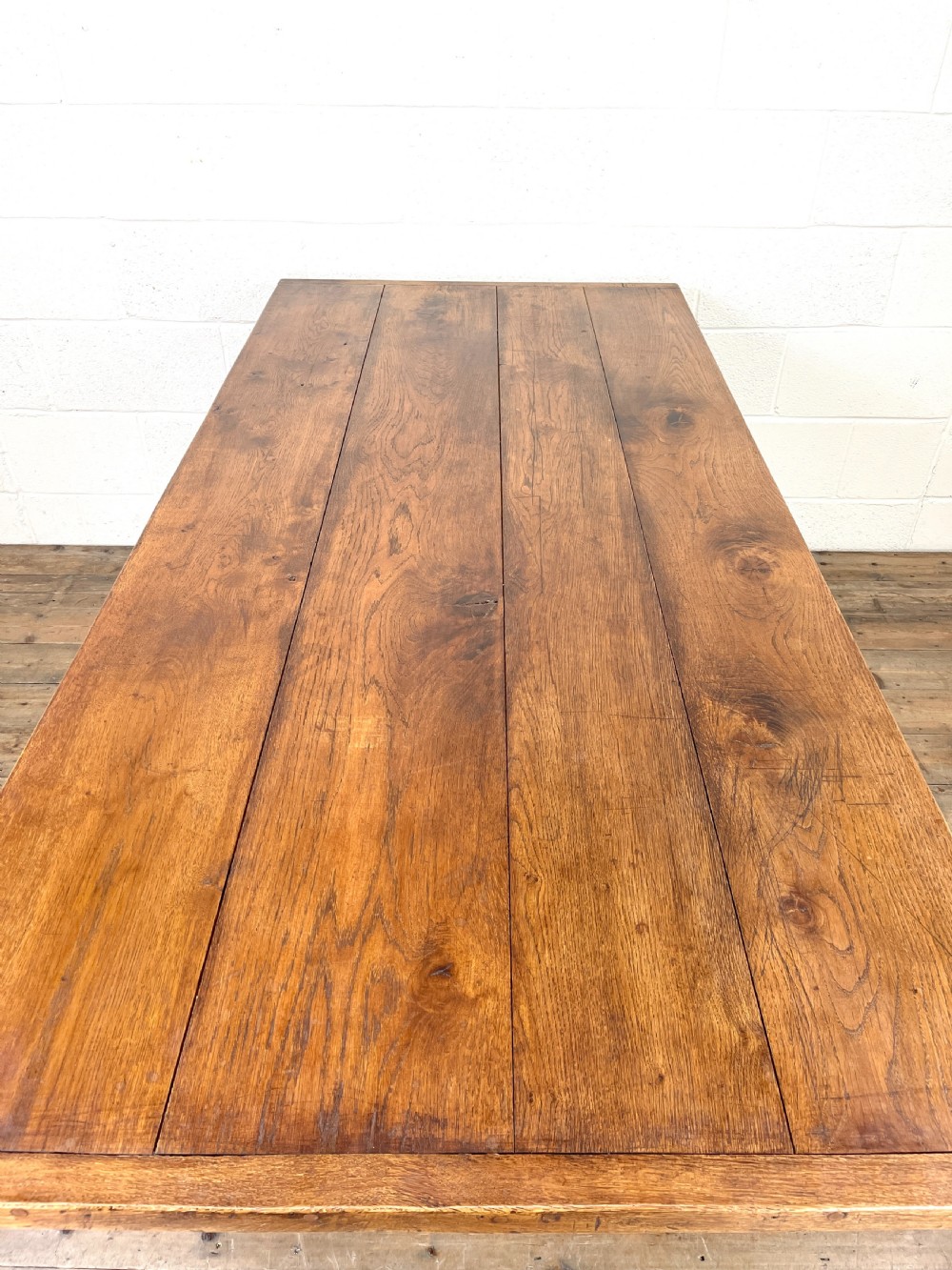 Antique Oak Farmhouse Kitchen Table  View X