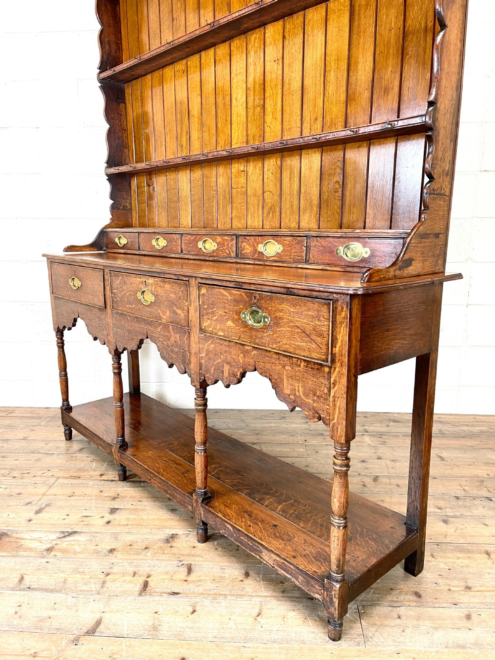 Antique Welsh Oak Pot Board Dresser View VII