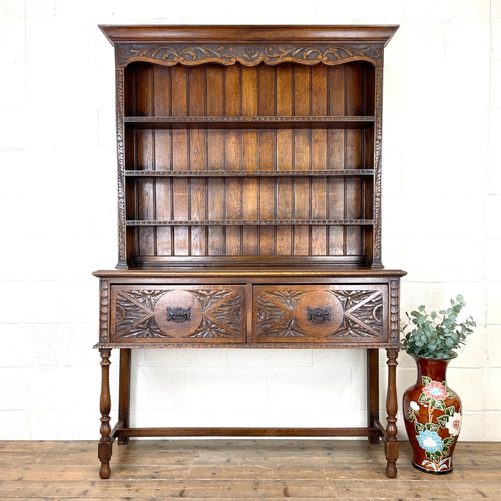 Decorative Antique Carved Oak Dresser