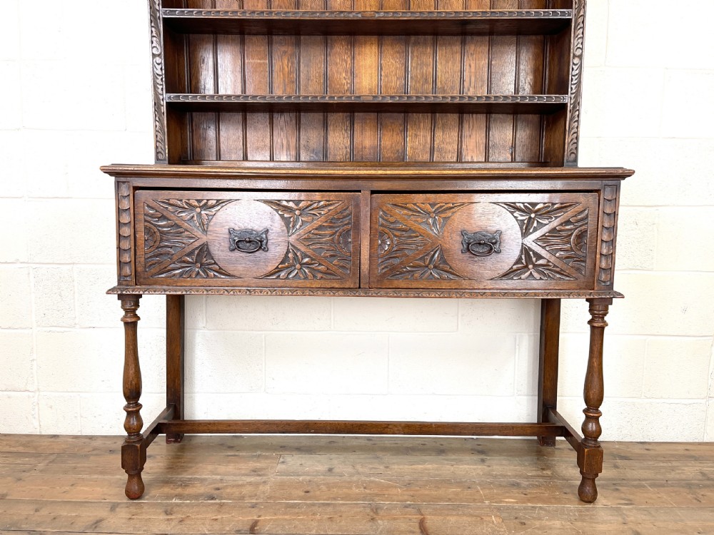 Decorative Antique Carved Oak Dresser View II
