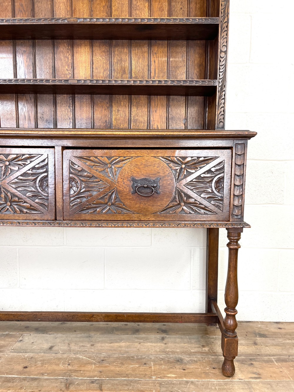 Decorative Antique Carved Oak Dresser View IV