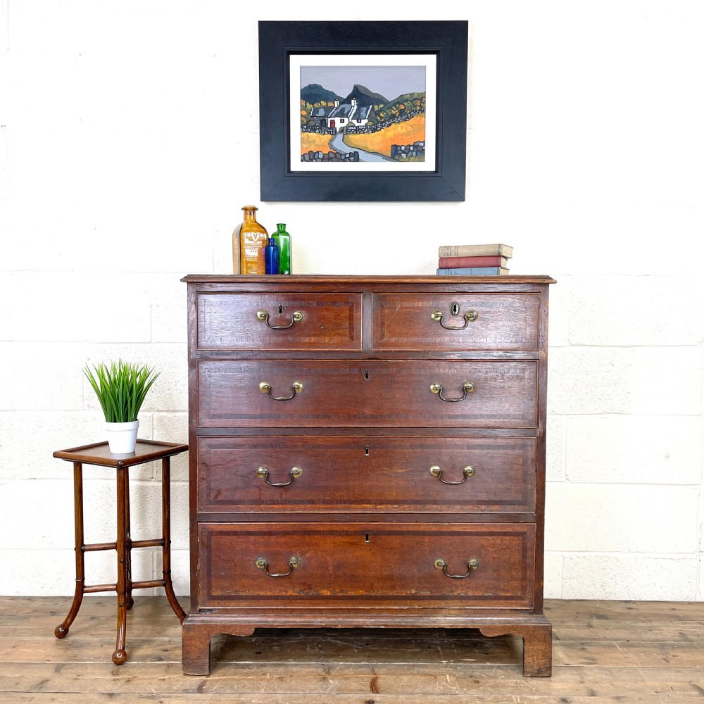 Antique Country Oak Chest of Drawers