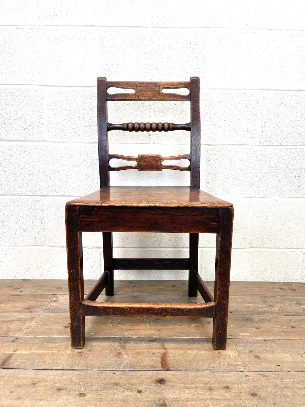 Set of Six Georgian Oak Country Chairs  View III