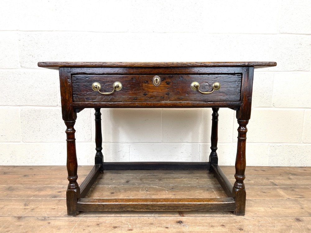 Antique Georgian Oak Side Table  View II
