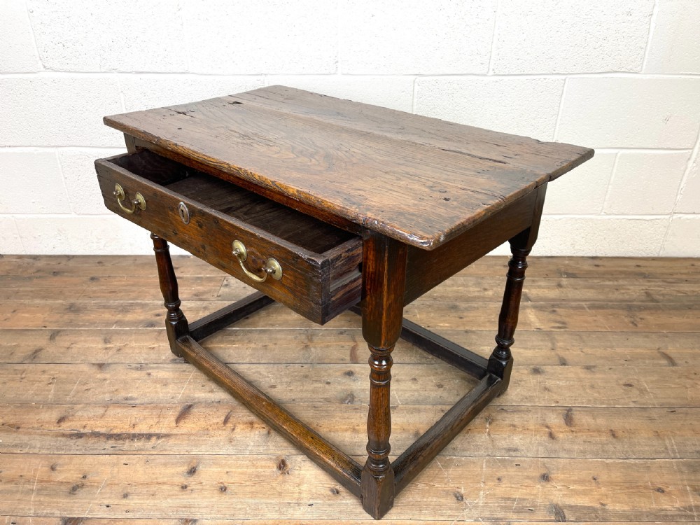 Antique Georgian Oak Side Table  View IX