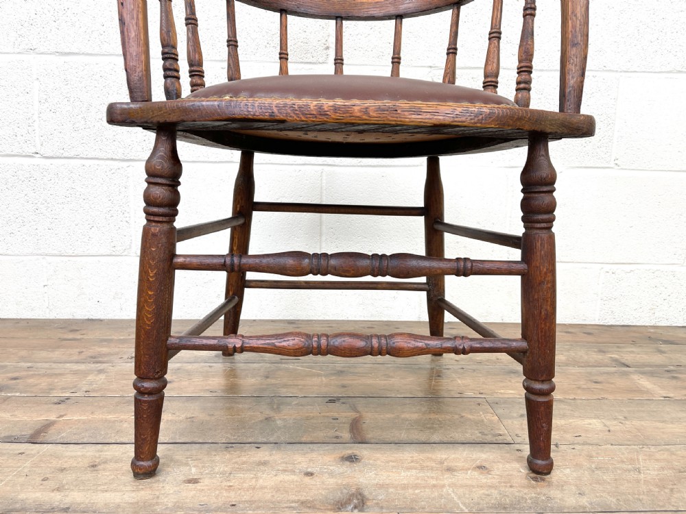 Antique Desk Chair with Leather Seat View VI