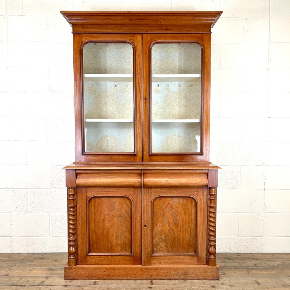 Antique Victorian Mahogany Glazed Bookcase