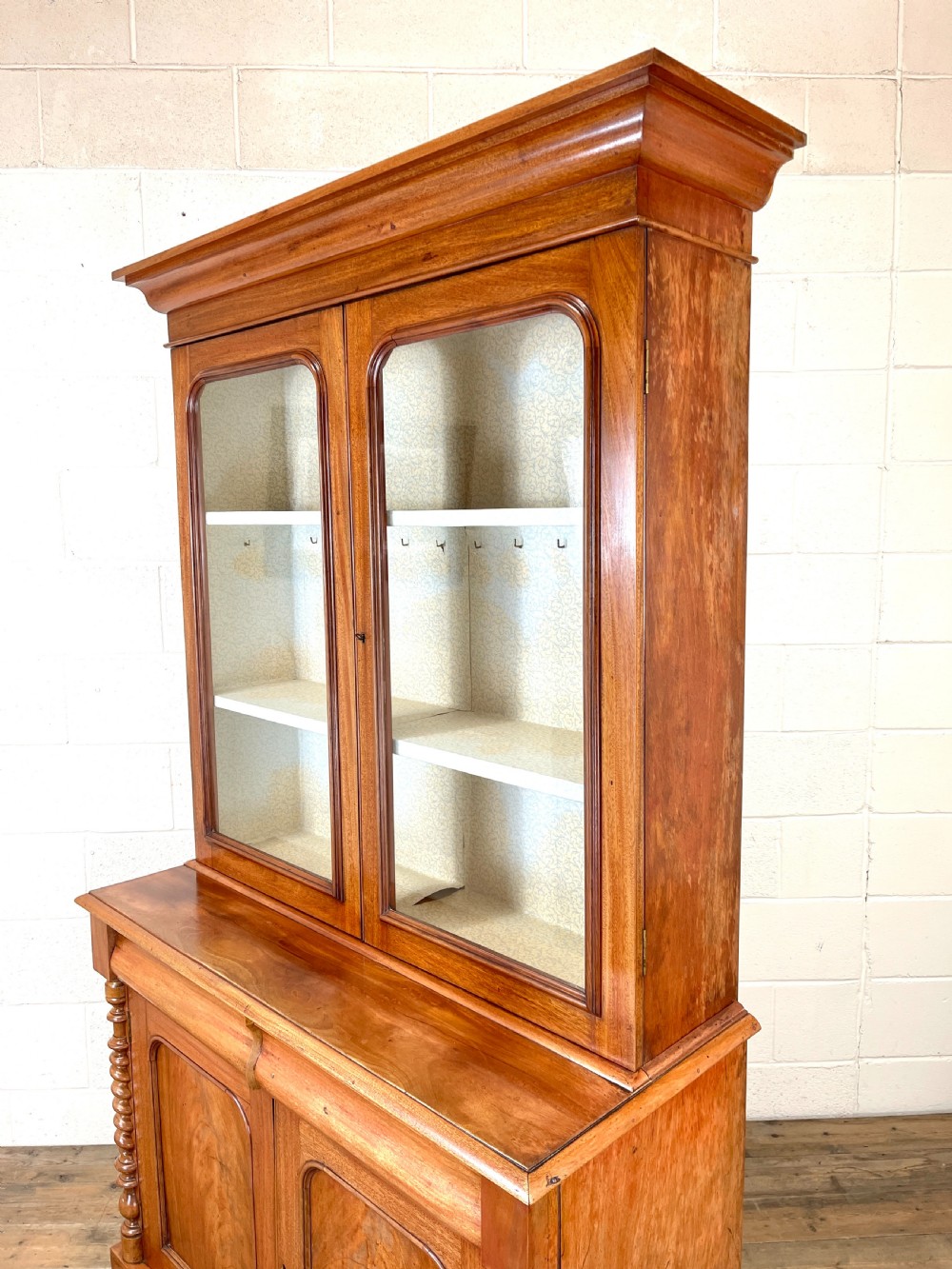 Antique Victorian Mahogany Glazed Bookcase View VIII