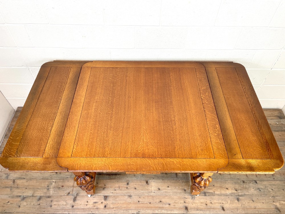 Antique Oak Draw Leaf Dining Table View VI